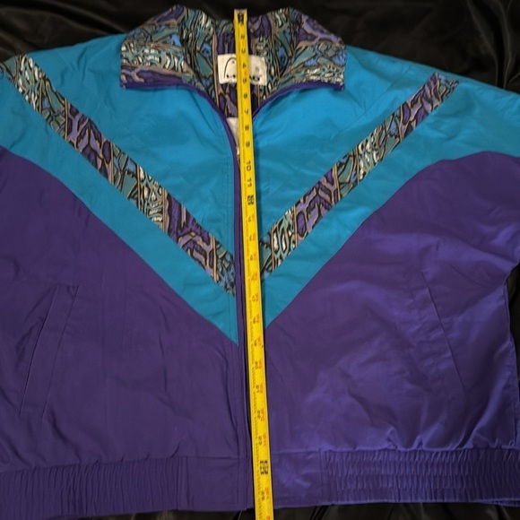 Vintage 90s HEAD Windbreaker Jacket Turquoise Purple Full Zip Streetwear Ski‎ - Picture 7 of 9
